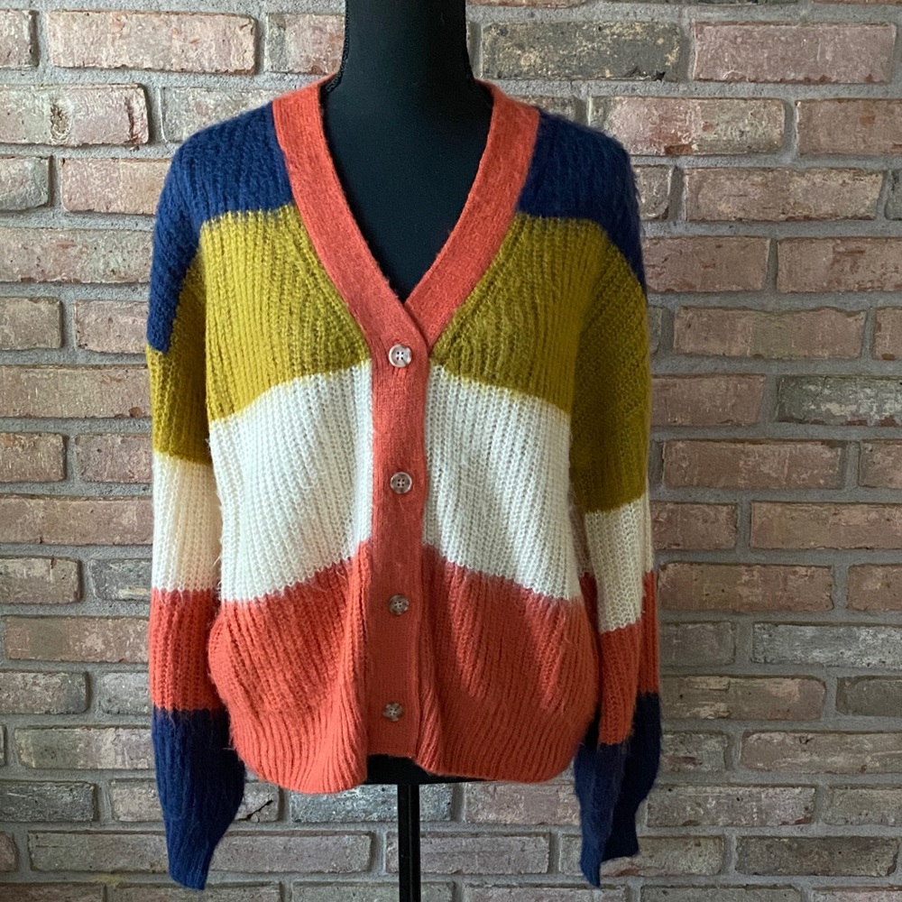 Hem & Thread Multicolor Striped Cardigan